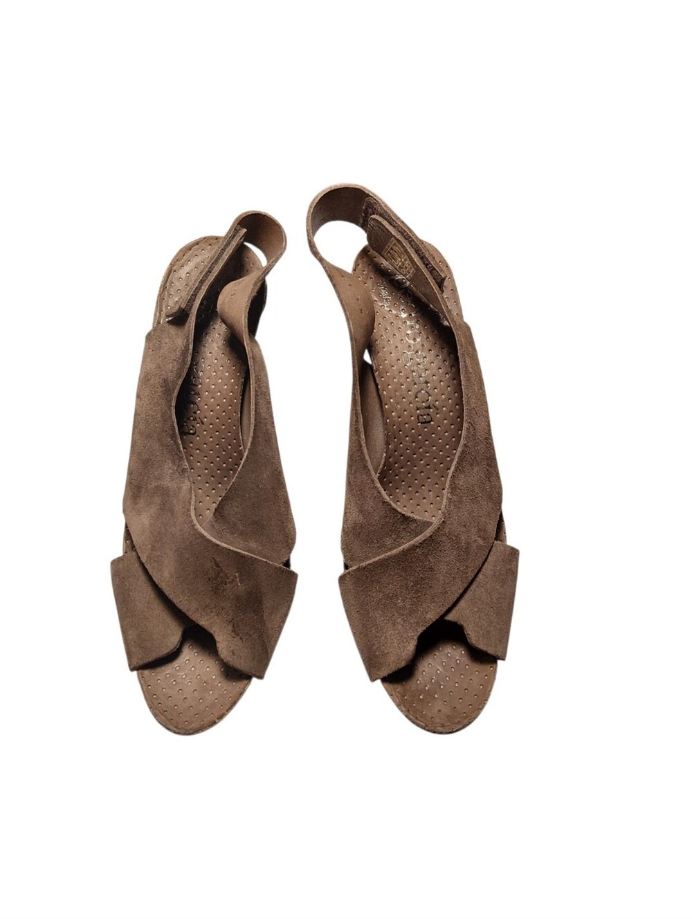 Pedro García Brown Suede Slingback Heels Cutout Sandals